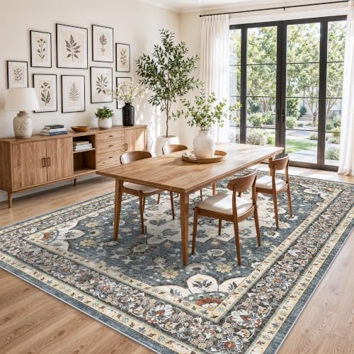 Large 9x12 Area Rug: Non-Slip Rug Vintage Distressed Indoor Accent Rugs - Image 4