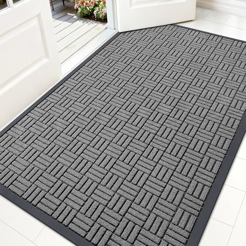 OLANLY Front Door Mat Outside Entrance 59x34, Heavy-Duty Rubber Doormat by OLANLY
