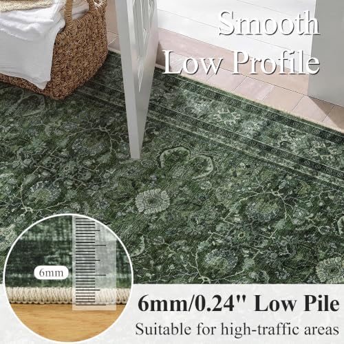 Schweek 8x10 Washable Area Rugs Vintage Non Slip Carpet - Image 4
