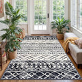 KUTA 4x6 Rug Boho Moroccan Washable Kitchen Rug Black Navy Blue by KUTA