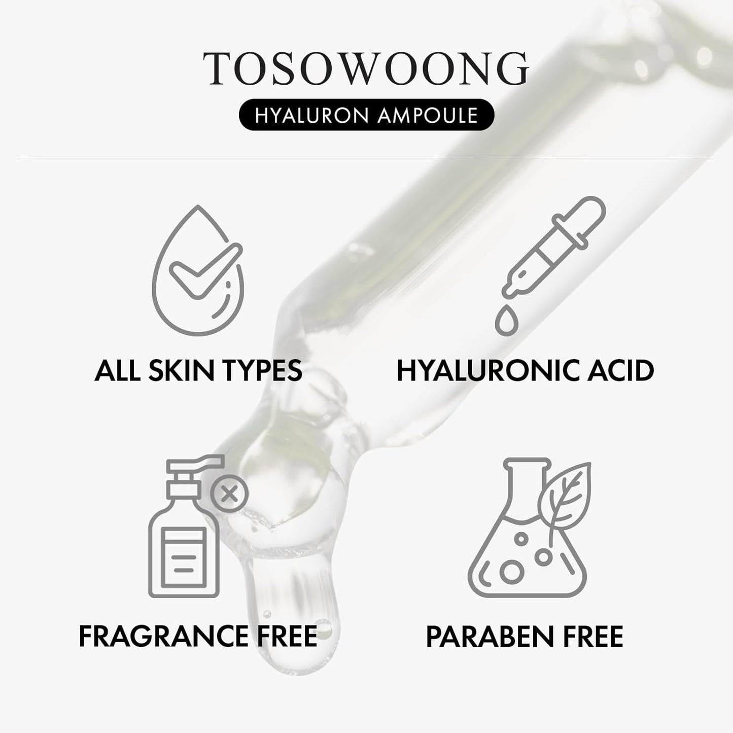 Hyaluronic Acid Ampoule, Hydrating Glow and Skin Barrier Protection, Anti-Aging Face Serum for Dry Skin, Korean Skincare Beauty Products, 100ml, 3.38 fl. oz.