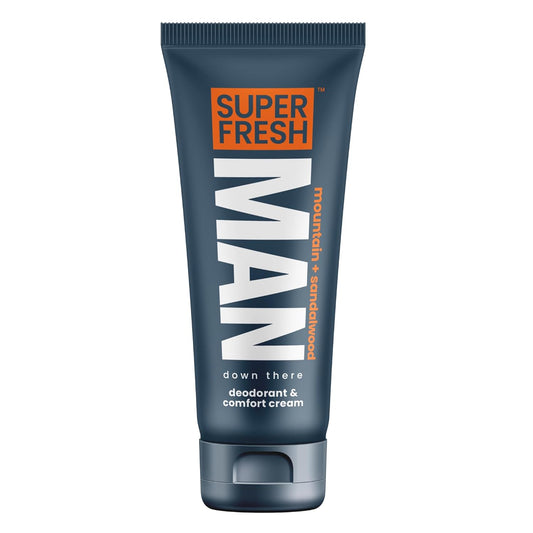 Super Fresh Ball Deodorant Lotion for Men Groin Butt and Body Hygiene Cream Controls Odor Prevents Chafing Aluminum Free Daily Freshness and Comfort Powder Lotion Formula in Convenient 4 oz Tube