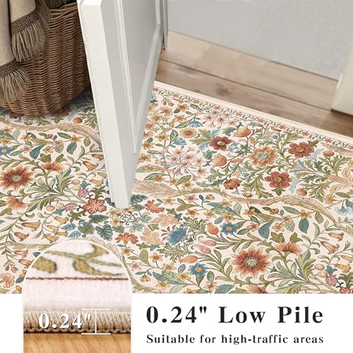 2’6″x 8’Floral Runner Rug for Kitchen Washable Hallway Runner - Image 6