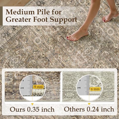 HUGEAR 9x10 Washable Area Rug for Living Room - Image 4
