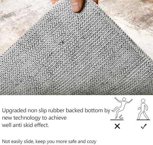 famibay Washable Area Rug 6x9 Modern Living Room Rugs Low Pile Neutral Area Rug - Image 5