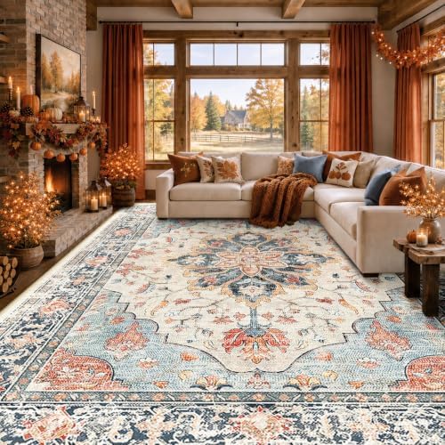 RELEANY Washable Area Rug, Large 9'x12' by RELEANY