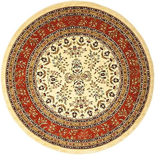 SAFAVIEH Lyndhurst Round Rug 8', Traditional Ivory & Rust LNH331R - Image 3
