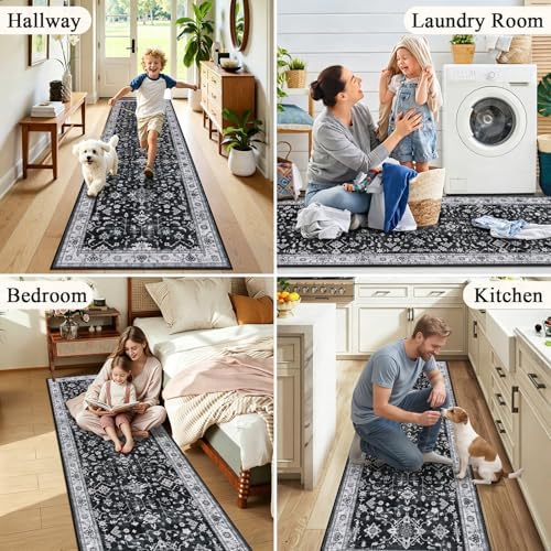 HEBE Hallway Runner Rug 2'x8', Washable Non Slip Kitchen Rug Runner - Image 6