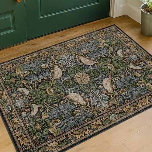Hazo Haus Washable Dark Vintage Floral Rugs - Image 6