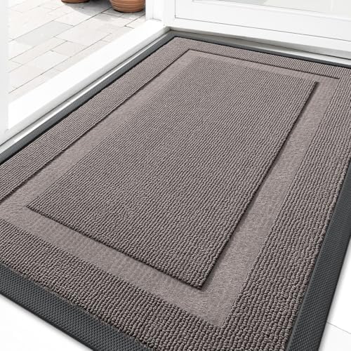 OLANLY Front Door Mat Outside 29.5x17, All-Season Heavy-Duty Rubber Doormat by OLANLY