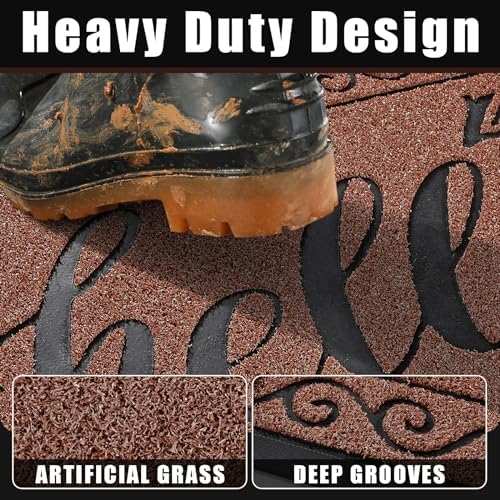 Yimobra Welcome Mats for Front Door 29.5x17, Heavy Duty Waterproof Outdoor Door - Image 2