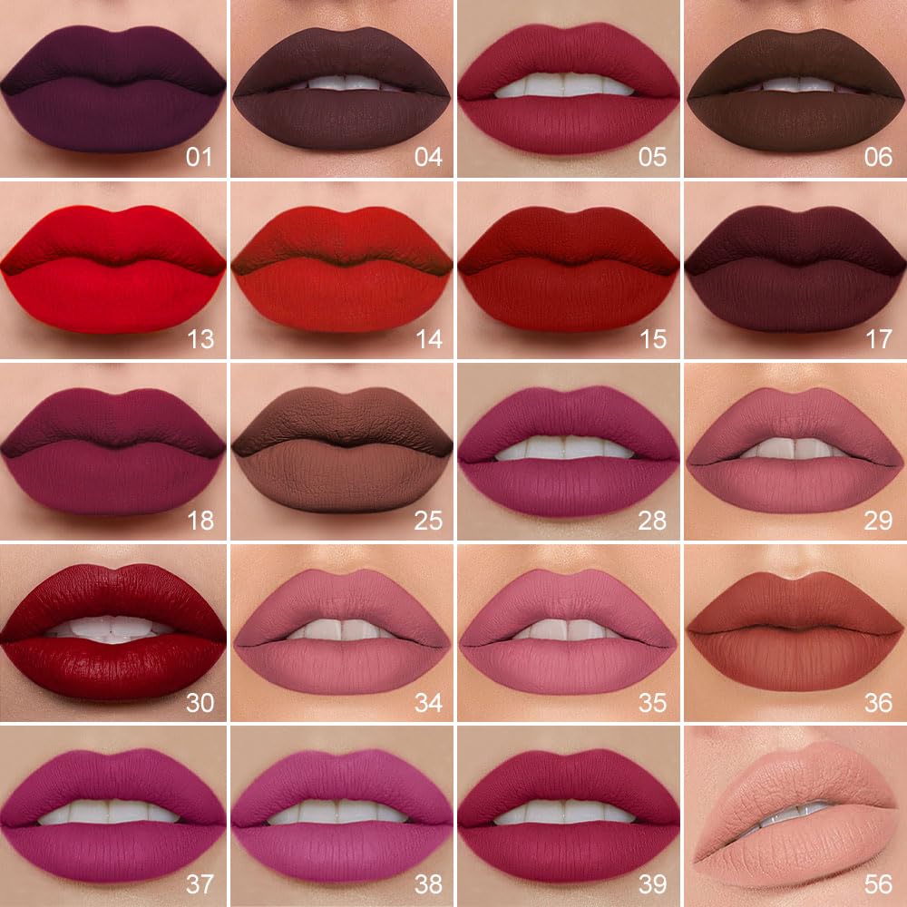 evpct 1Pcs Neutral Mauve Matte Lip Liner and Liquid Lipstick Stain Makeup Set for Women, Mauve Long Lasting Smudge Proof Lipstick labiales matte mate larga duracion listip 24 hours originales, 34#