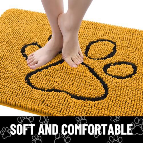 Smiry Dog Door Mat for Muddy Paws, Absorbent Non Slip Dirt Trapper - Image 3