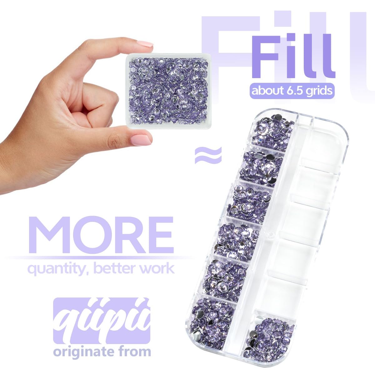 Light Purple Crystal Resin Rhinestones for Crafting Flatback Stones 3mm 4mm 5mm No-Hotfix Diamonds Crystals Gems Charms for Nails Face Eyes Makeup Body Tumblers Bottles DIY Crafts Clothes Shoes