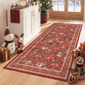 3x6 Christmas Runner Rug for Hallway, Washable Kitchen Rug by Restydon