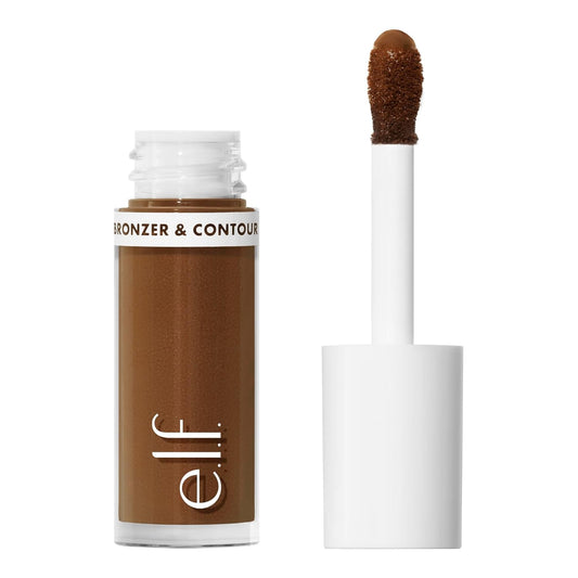 e.l.f. Camo Liquid Bronzer & Contour, Silky Highly Pigmented Formula, Creates a Long-Lasting Bronzed Glow & Natural Look, Vegan & Cruelty-Free, 6 Tan