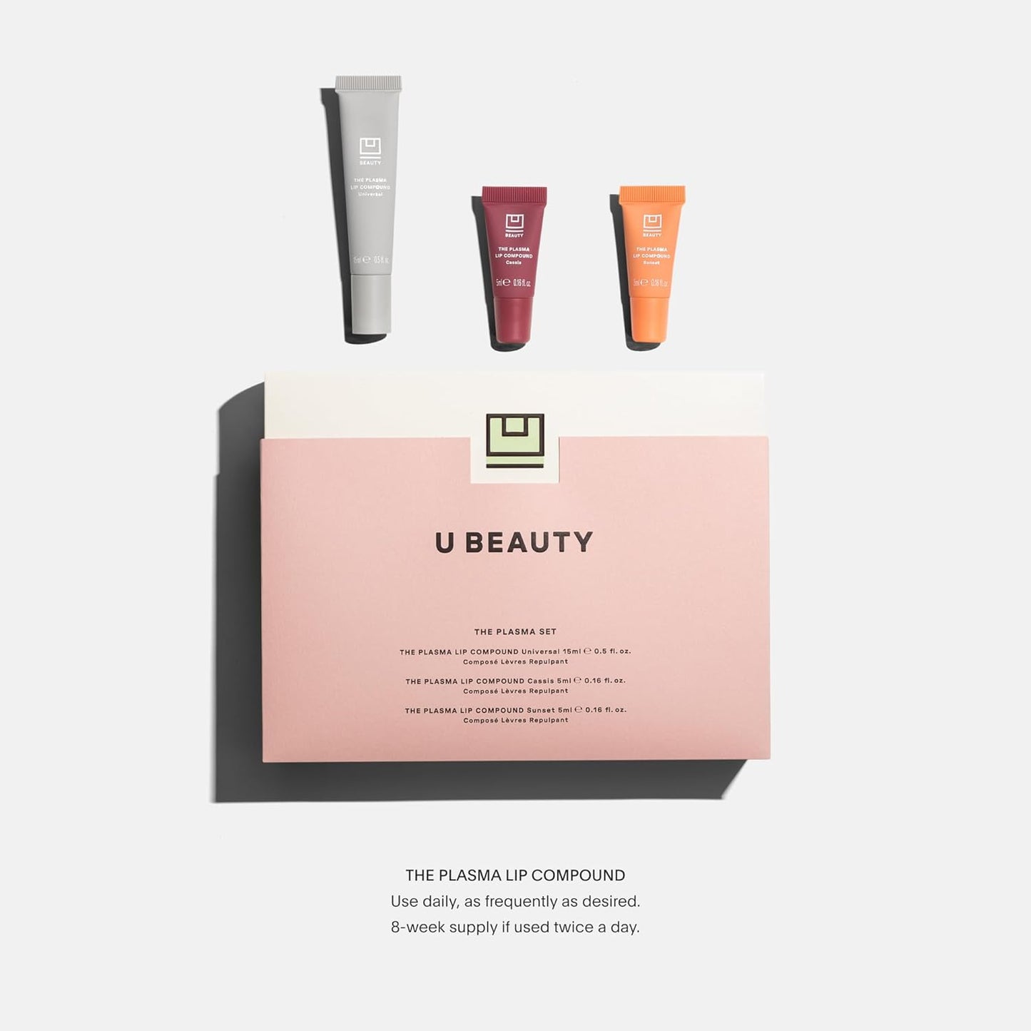 U Beauty The PLASMA Tinted Lip Compound - Anti-Aging & Anti-Wrinkle Lip Gloss, Hyaluronic Acid, Shea Butter & Peptides for Hydration & Plumping,3 Shades - 15 mL