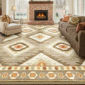 BESTSWEETIE Area Rug 9x12 Machine Washable Non-Slip Low Pile Print Pattern by BESTSWEETIE