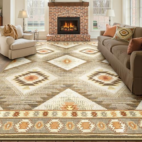 BESTSWEETIE Area Rug 9x12 Machine Washable Non-Slip Low Pile Print Pattern by BESTSWEETIE