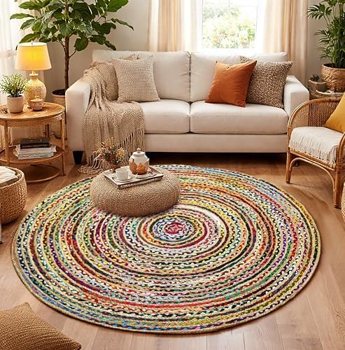 COTTON CRAFT Jute Chindi Braid Rag Rug - Image 4