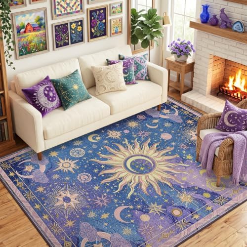 Vacuum-Friendly, 5x7 Washable Area Rug by meejou