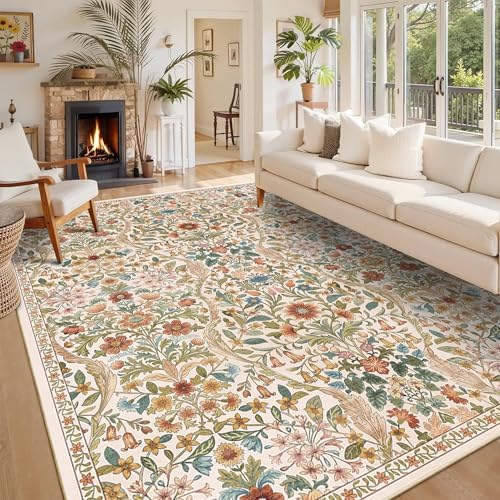 8x10 Large Area Rug Floral Botanical Boho Carpet - Image 2