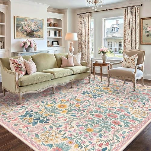 8x10 Large Area Rug Floral Botanical Boho Carpet - Image 3