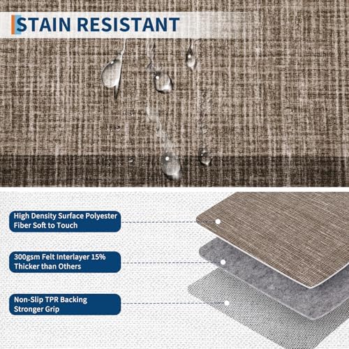 Garvee Modern 2x6 Checkered Border Washable Runner Rugs - Image 6