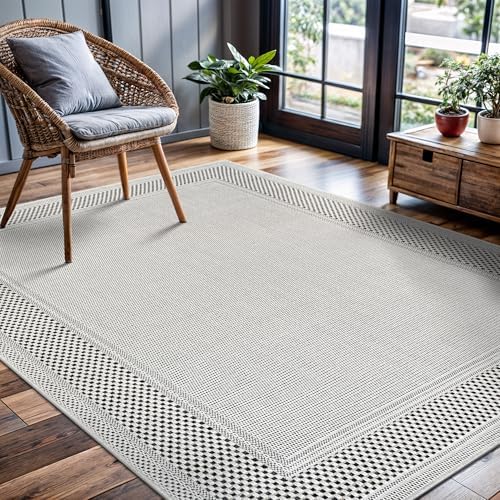 CAMILSON Easy Jute Rug 10x14, Indoor Outdoor Off-White Color Fiber Area Rugs - Image 4
