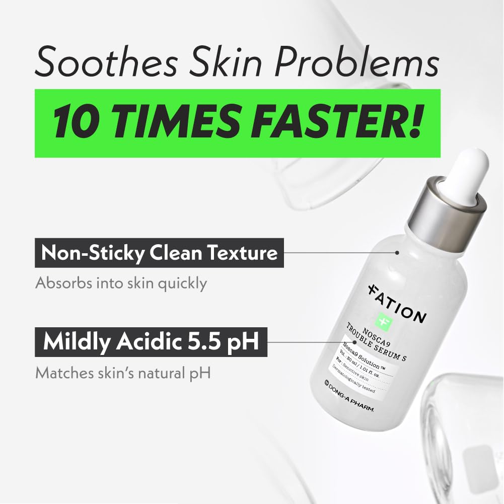 NOSCA9 Soothing Serum S - Rapid Hydrating Calming Serum with 5-Layer Ceramide Complex &Fresh Centella Asiatica, Advanced Barrier Repair for Sensitive Skin Korean Skin Care (1.01 Fl Oz (Pack of 1))