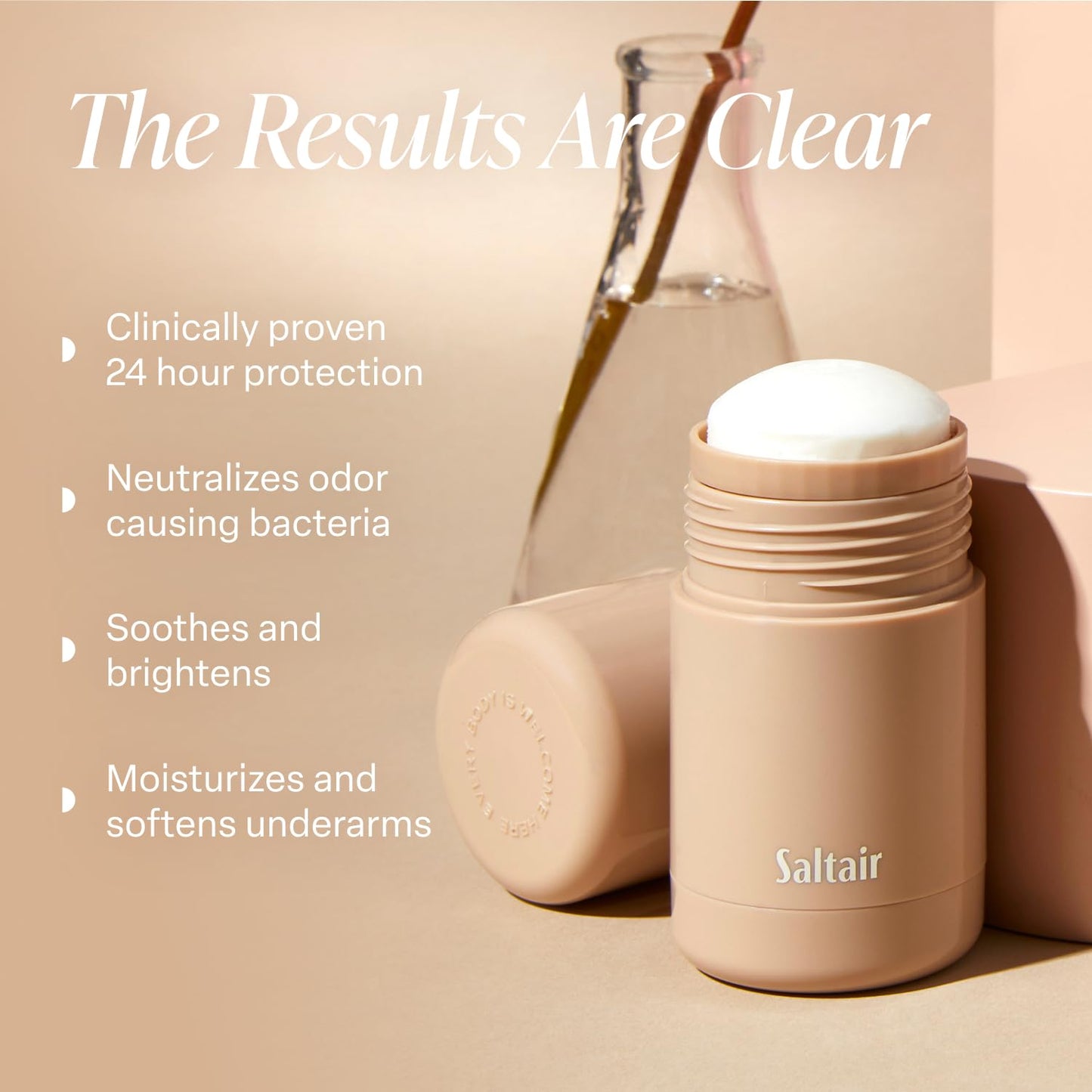 Saltair Skincare Deodorant - Aluminum-Free Deodorant for Women with Long Lasting Odor Protection Zinc and BHA. Refillable Stick, Suitable for Sensitive Skin, 2 Pack Santal Bloom Scent