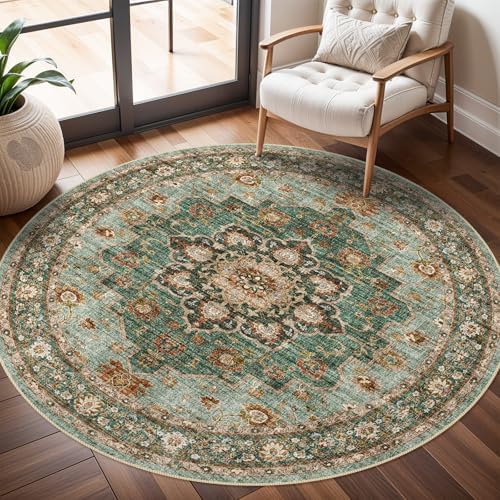 Soft Round Rug 4ft: Washable Circle 4ft Rug by TOPRUUG