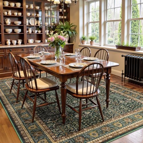 Lofus 5x7 Washable Area Rug for Living Room, Non-Slip Green Boho Carpet - Image 2