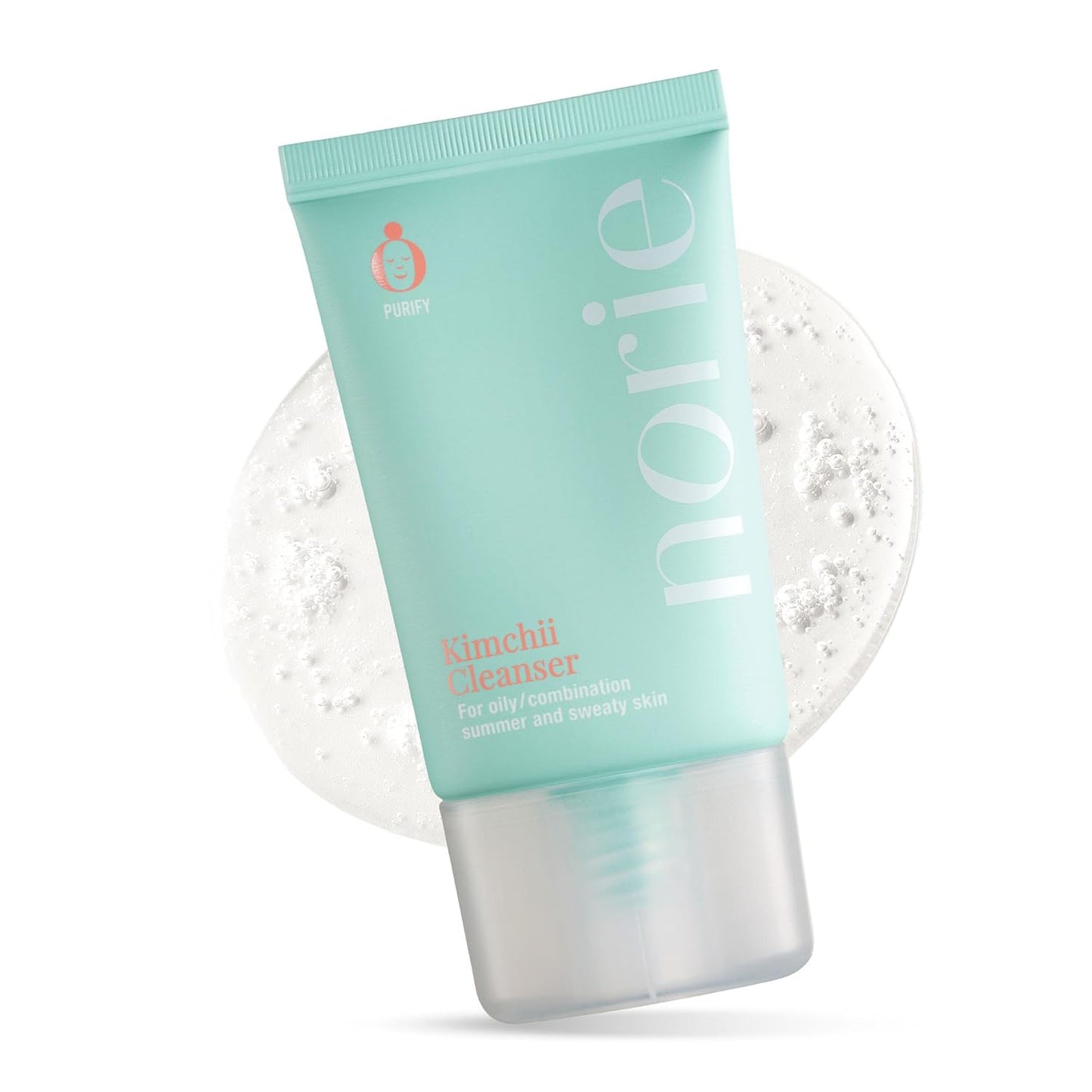 Norie Kimchii Face Wash - Gentle Facial Cleanser for Dry, Oily & Sensitive Skin | Fragrance Free Gel for Clearer Skin 2% Salicylic Acid, Vegan, Unscented 1.7oz