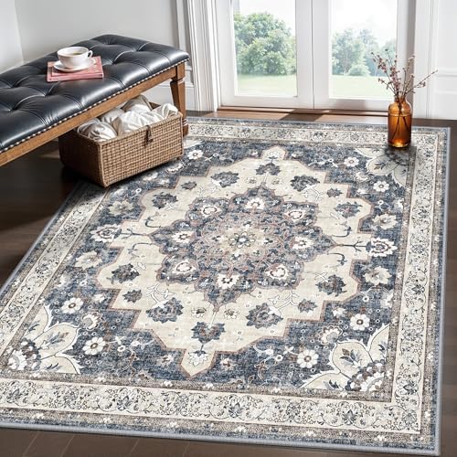 Living Room 5x5 Rug Square: Stain Resistant Area Rugs - Image 3