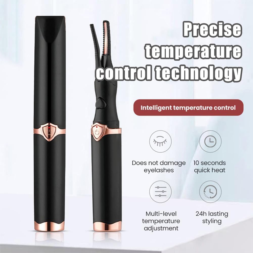 Peshoriadm Eyelash Curler, Electric Eyelash Curler Heated, 2025 New Heated Eyelash Curler with USB Charging, 3 Heat Modes and Smart Temperature Control, Natural Curling 24h Long-Lasting Curl (2Pcs-C)