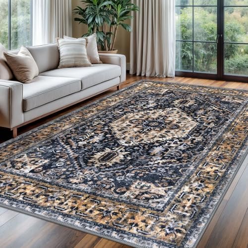 KOZYFLY Boho Area Rug 6x9 Ft Thin Rugs by KOZYFLY