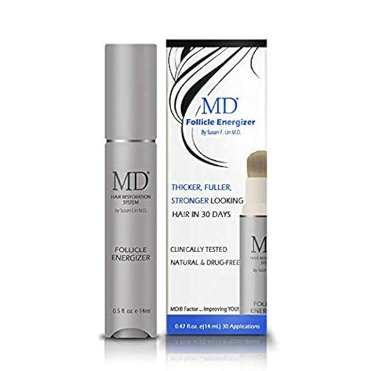 MD Factor suero natural para el crecimiento del cabello | Follicle Energizer Serum: evita el adelgazamiento del cabello y la pérdida de cabello al estimular los folículos capilares para producir un ca