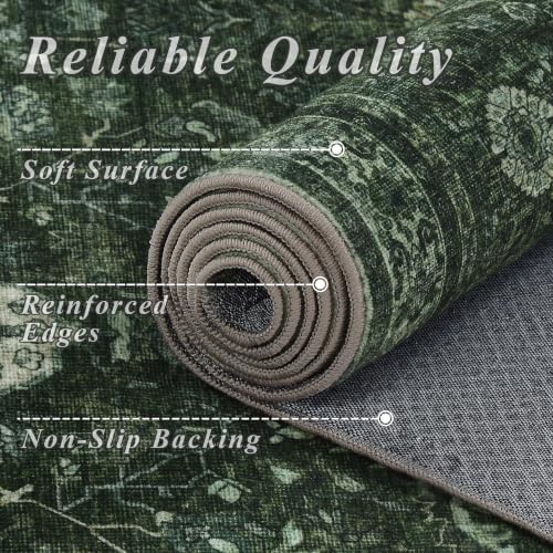 Schweek 8x10 Washable Area Rugs Vintage Non Slip Carpet - Image 5