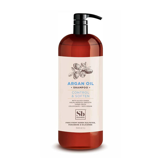 Soapbox Argan Oil Shampoo, Harsh Sulfate Free, Paraben & Silicone Free, Color Safe, and Vegan Hair Shampoo | Control & Soften Shampoo (33.8 Ounces)