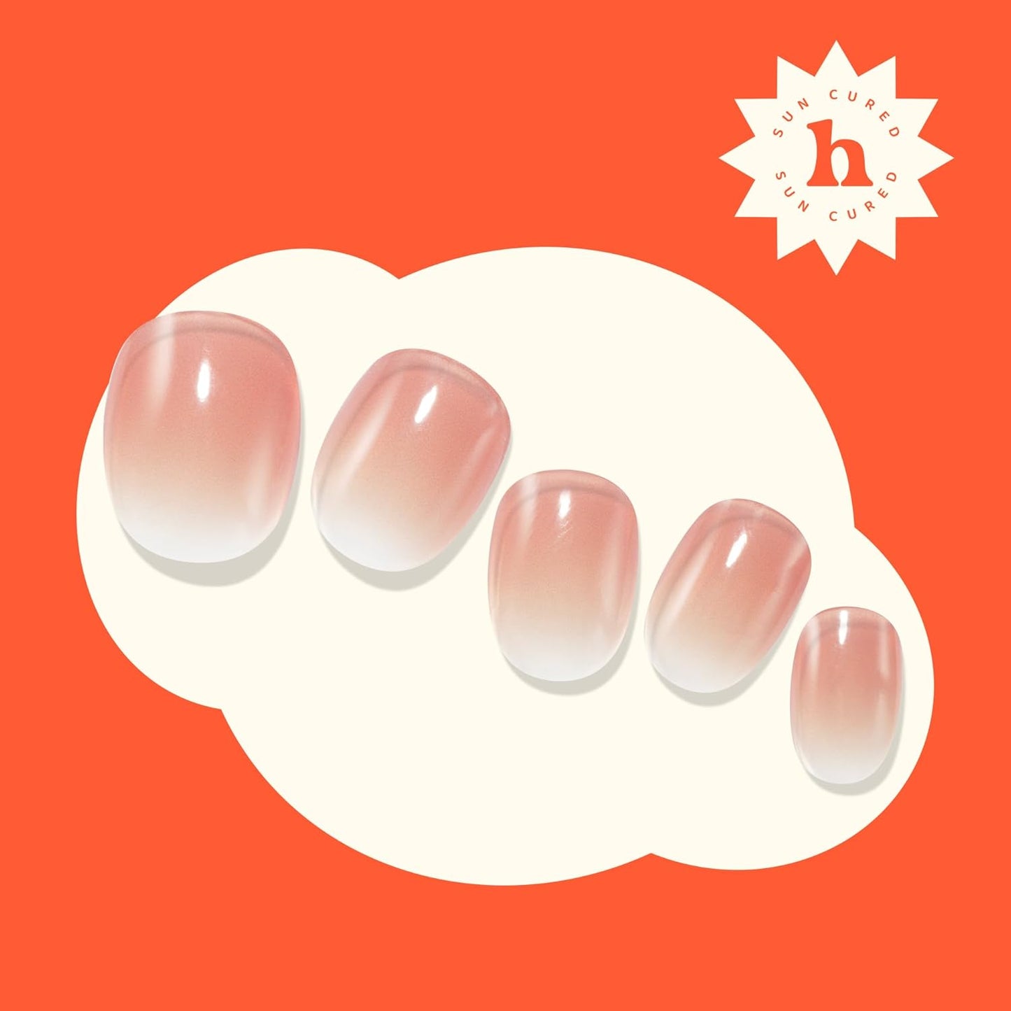 Semi Cured Gel Nail Strips | No LED Lamp Needed | Ombre, Pink, Spring | Easy Apply & Remove, Salon Quality | Includes 28 Strips, 1 Prep Pads, Nail File & Wooden stick - Hey, You Off Today?