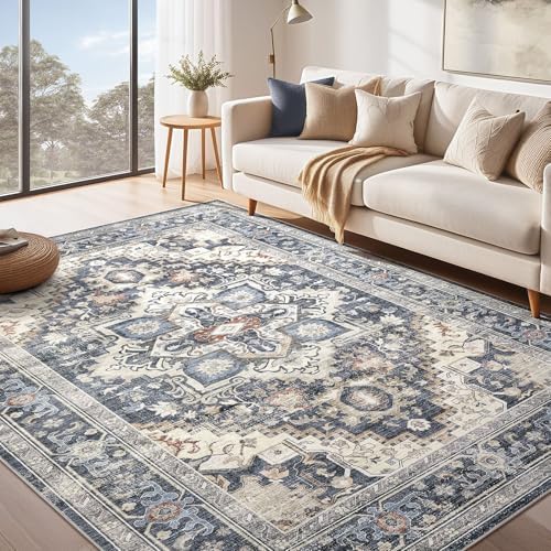 DTICON Vintage Washable 6x9 Area Rug Living Room Rugs by DTICON
