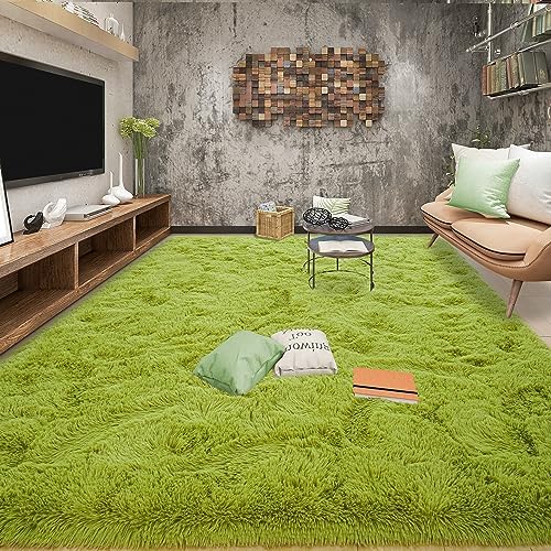 Tepook 8x10 Fluffy Grass Green Rugs by Tepook