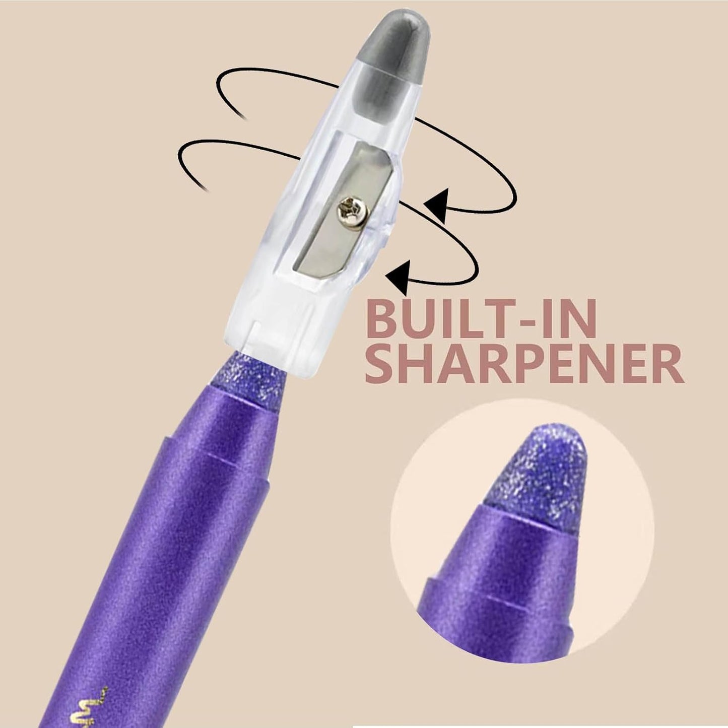 Purple Eyeshadow Stick, Highlighter Eye Liner,Eye Brightener Stick, Shimmer Creamy eyeshadow, Waterproof Eyeshadow Pencil Long Lasting Eye Shadow Makeup.#3 purple shimmer