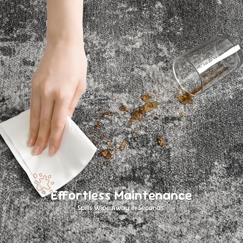 3x7 Black Rug Runners for Hallways Kitchen Runner Rug Non Slip Washable Black - Image 7
