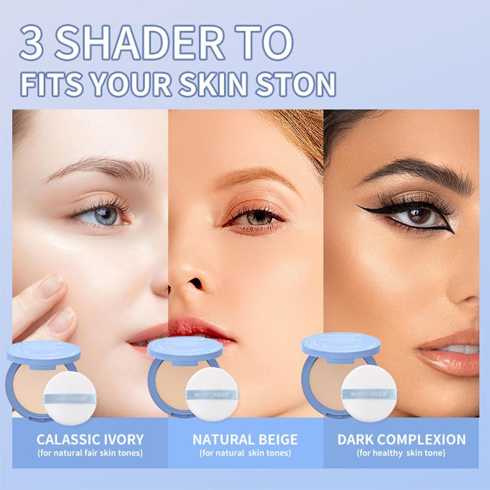 Beauty Powder Cake For Makeup Hold, Face Powder Waterproof Sets Makeup, Matte Perfection Pressed Powder, Long Wearing, Oil & Shine Control for All Skin Tones (#5, 1)