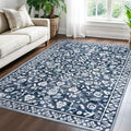 Vintage 5x7 Rugs Washable Living Room Area Rug Non Slip by SILOLOOM