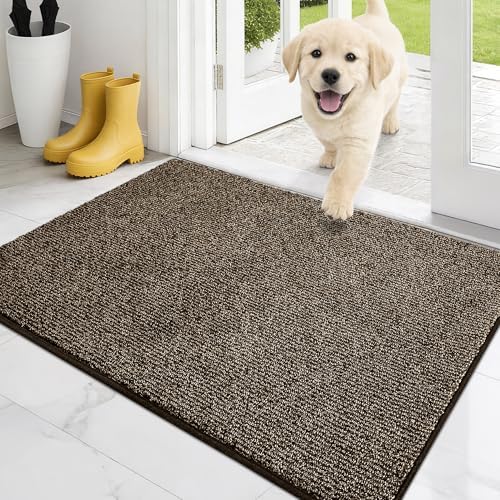 PURRUGS Dirt Trapping Indoor Door Mat, Heathered Brown by PURRUGS