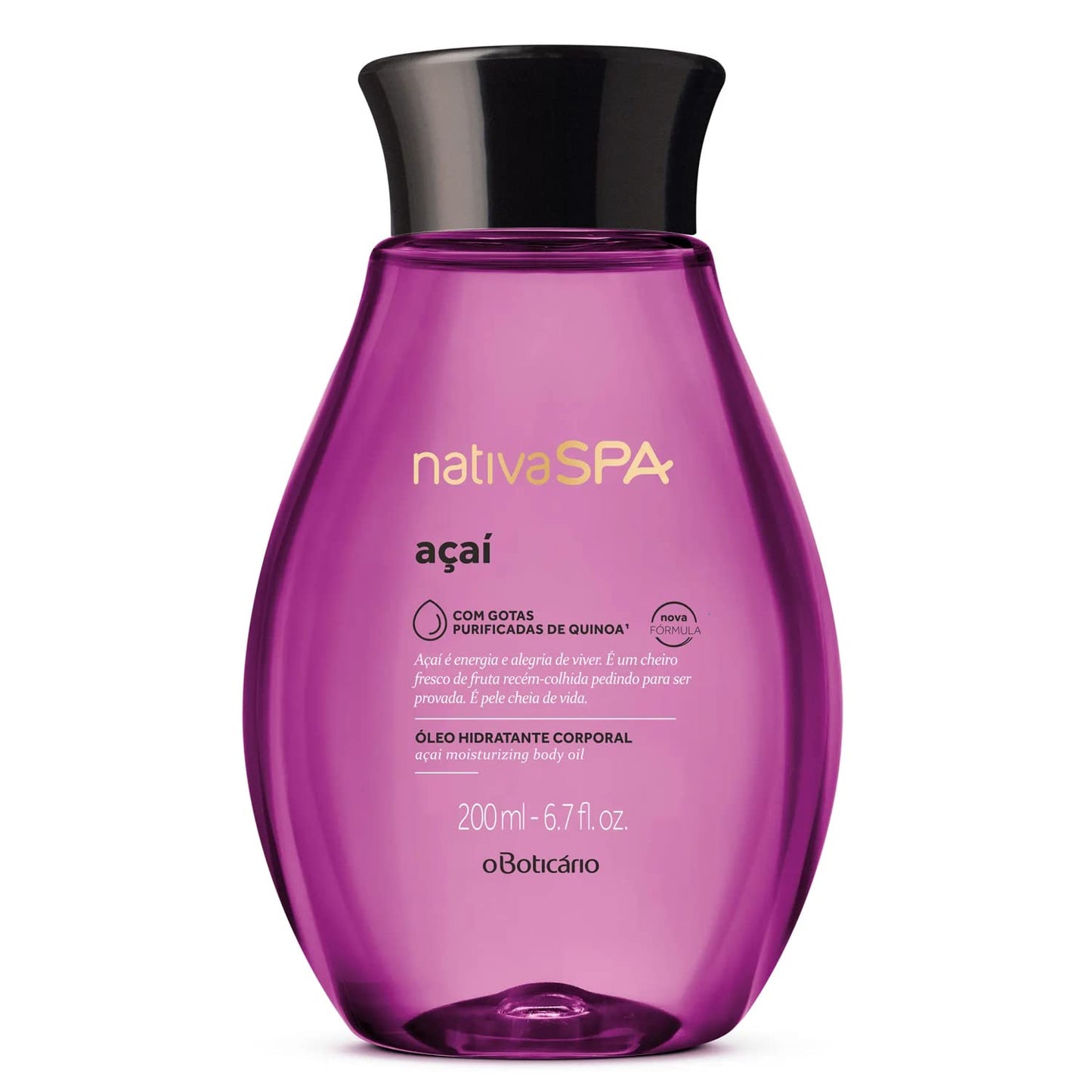 Nativa SPA by O Boticário, Açaí Body Oil, Scented Moisturizer, 6.8 Ounce