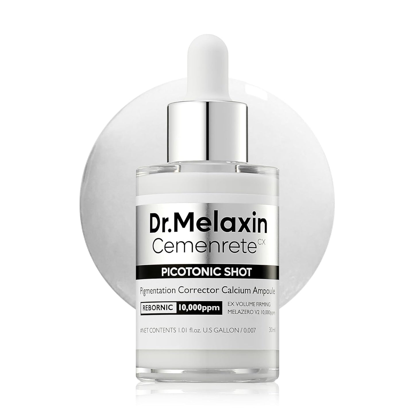 Cemenrete Picotonic Shot Calcium Ampoule for Even Skin Tone & Skin Clarity, 1.01 fl.oz.